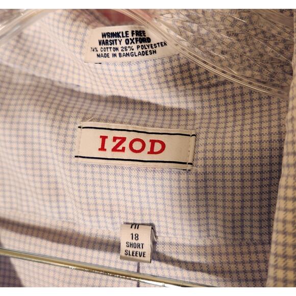 Izod Wrinkle-Free Varsity Oxford Short Sleeve - Picture 3 of 7